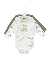 Hudson Baby Baby Boys Hudson Cotton Long-Sleeve Bodysuits, Forest Deer -Pack