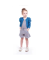 Imoga Collection Little Girls Carter Azure Fine Yarn Eyelet Cardigan