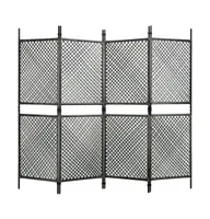 vidaXL 4-Panel Room Divider Poly Rattan Anthracite 94.5"x78.7"