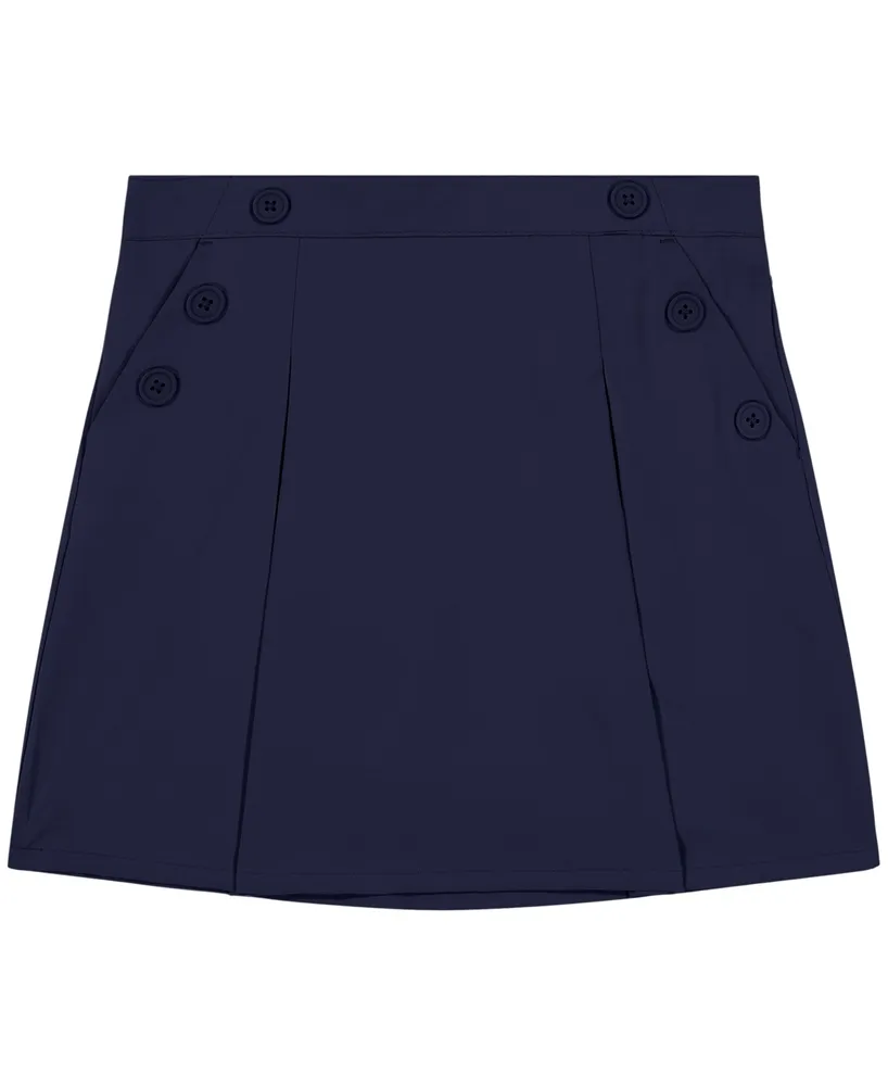 Nautica Little Girls Uniform Button Pockets Elastic Waist Scooter Skorts