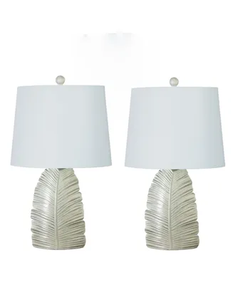 23" Casual Resin Table Lamp with Designer Shade, Set of 2