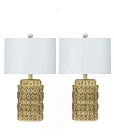 24" Resin Table Lamp with Designer Shade, Set of 2