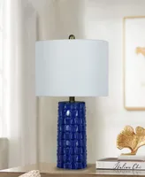 24.5" Sculptured Column Table Lamp with Designer Shade