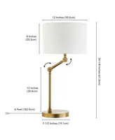 Hudson & Canal Lucas 24" Linen Shade Height-Adjustable Table Lamp