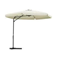 vidaXL Outdoor Parasol with Steel Pole 118.1" Sand White