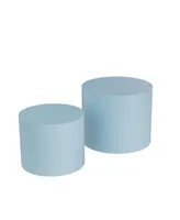 Simplie Fun Nesting Table Set Of 2 Mdf Side Table Round Shaped