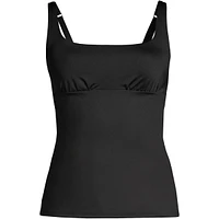 Lands' End Women's Square Neck Underwire Tankini Swimsuit Top Adjustable Straps