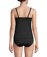 Lands' End Women's Square Neck Underwire Tankini Swimsuit Top Adjustable Straps