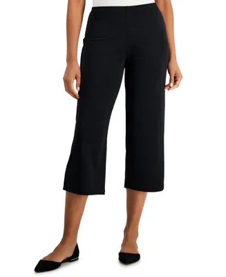Jm Collection Petite Solid Knit Cropped Pants, Created for Macy's