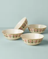 Lenox Holiday Plaid Porcelain All-Purpose Bowls, Set Of 4