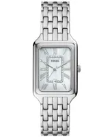 Fossil Women's Raquel Three-Hand Date Silver-Tone Stainless Steel Watch, 26mm