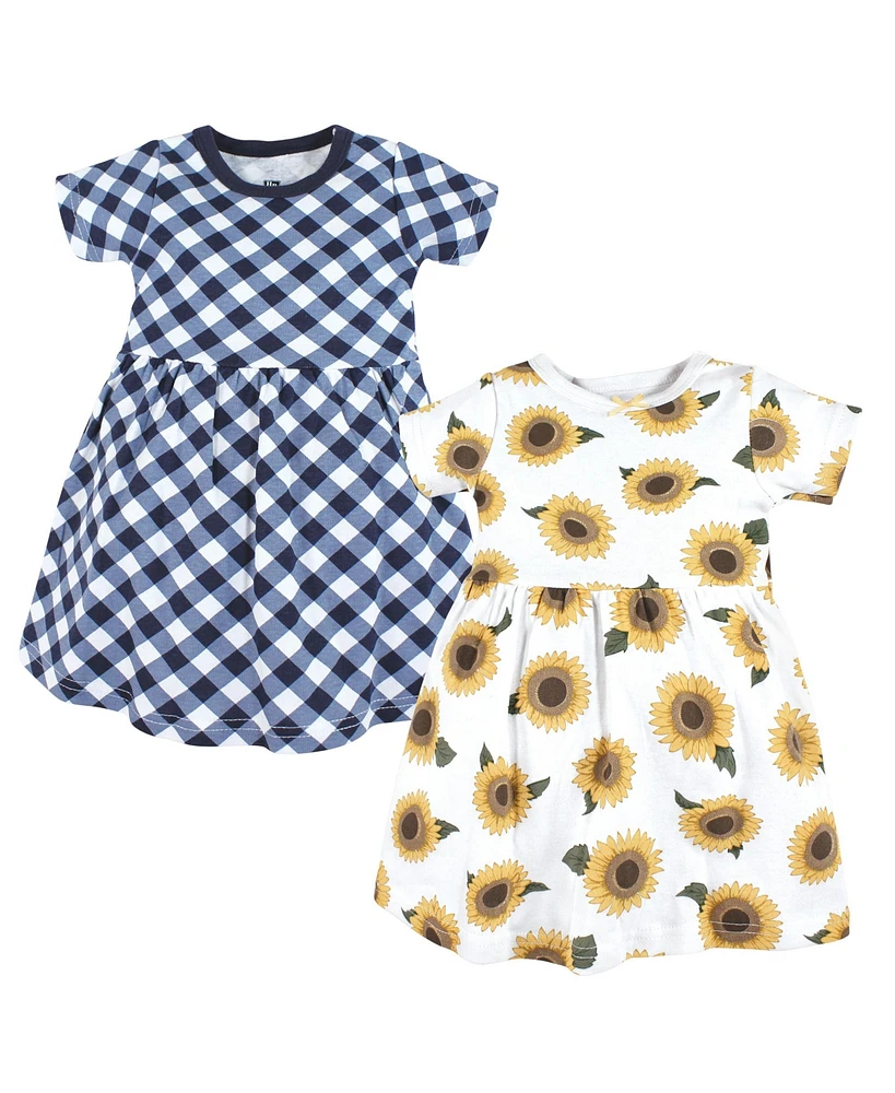 Hudson Baby Girls Cotton Dresses, Sunflower, 0-3 Months