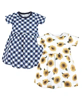 Hudson Baby Girls Cotton Dresses, Sunflower, 0-3 Months