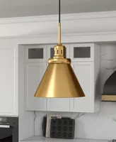 Hudson & Canal Zeno 12" Wide Pendant with Metal Shade