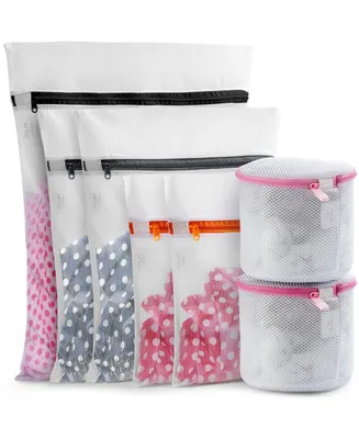 Zulay Kitchen 7 Pack Reusable Mesh Laundry Bags for Delicates (2 Small, 2 Medium, 1 Large, 2 Bra Bags)