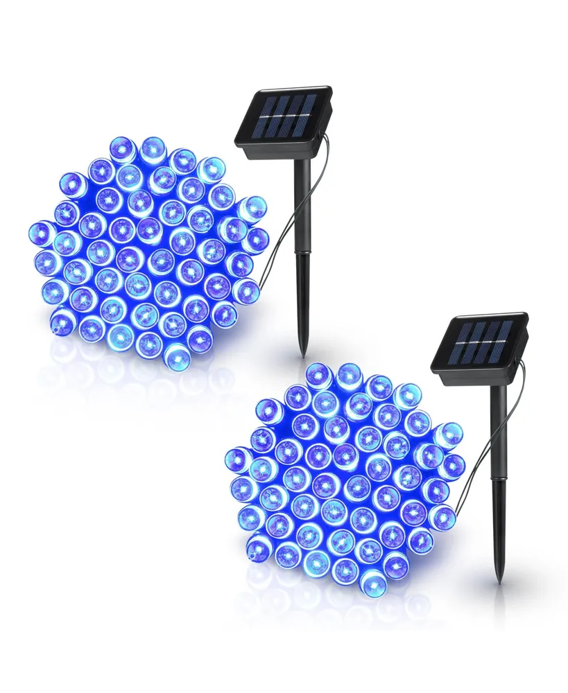 Solar String Lights - Outdoor Decorative Solar Fairy Lights for Your House,  Yard or Garden (2-Pack in Blue)