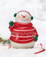 Winterberry Sweater Snowman Cookie Jar