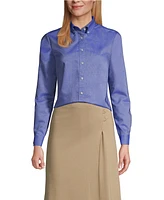 Lands' End School Uniform Women's Long Sleeve Oxford Dress Shirt