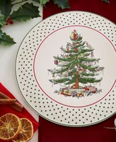 Spode Christmas Tree Polka Dot Earthenware Cake Plate