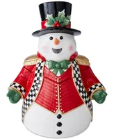 Spode Christmas Tree Black & White Snowman Cookie Jar