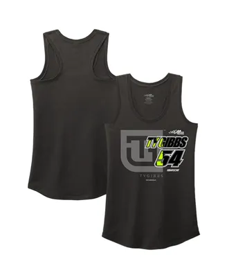 Women's Joe Gibbs Racing Team Collection Heather Black Ty Racer Back Tank Top