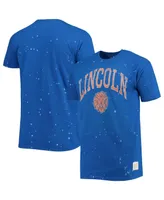 Men's Original Retro Brand Royal Lincoln Lions Bleach Splatter T-shirt