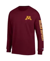 Men's Champion Maroon Minnesota Golden Gophers Team Stack Long Sleeve T-shirt