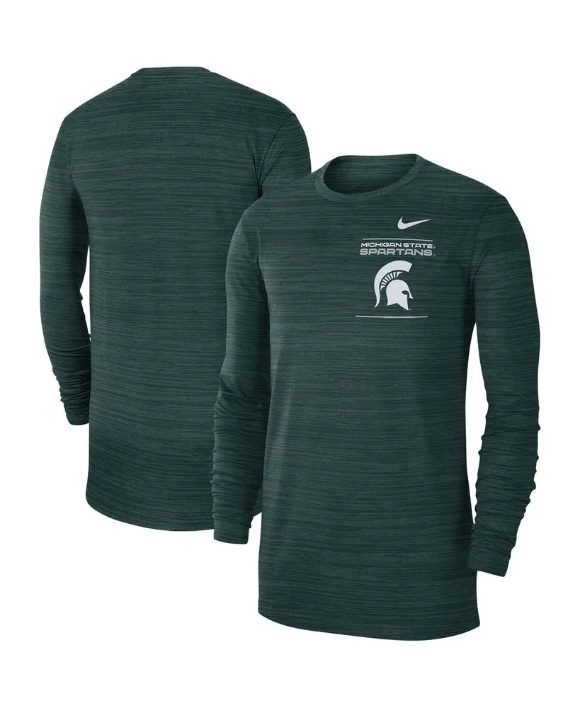 Men's Nike Green Michigan State Spartans 2021 Sideline Velocity Performance Long Sleeve T-shirt