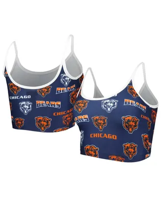 Women's Concepts Sport Navy Chicago Bears Breakthrough Allover Knit Lounge Bralette