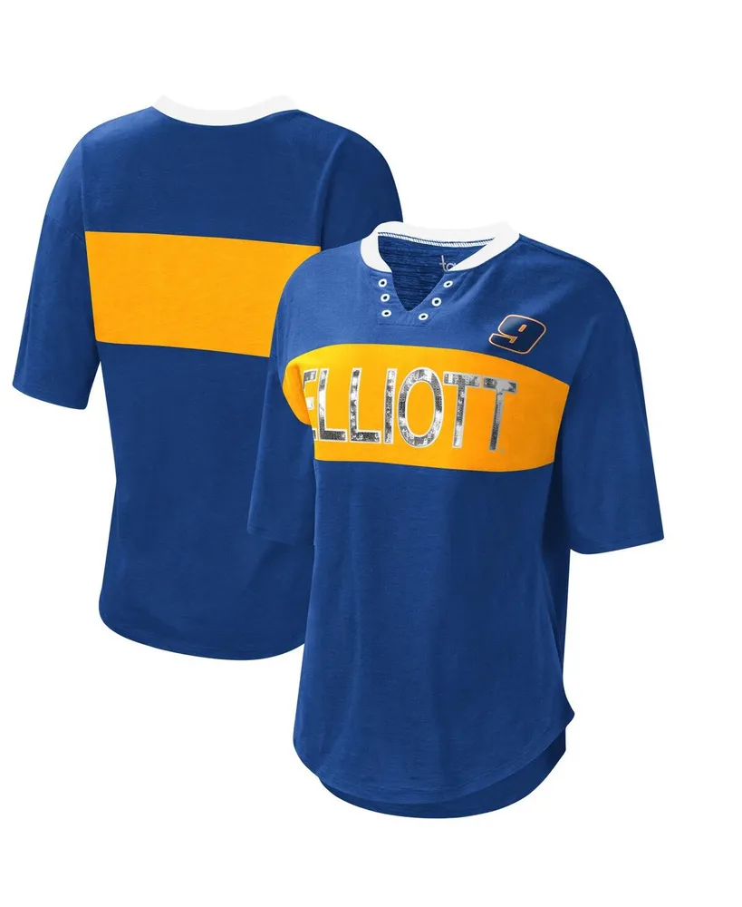 Women's Touch Royal Chase Elliott Lead Off Henley T-shirt