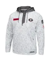 Men's Colosseum Arctic Camo Georgia Bulldogs Oht Military-Inspired Appreciation Quarter-Zip Hoodie