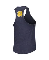 Women's League Collegiate Wear Heather Navy Notre Dame Fighting Irish Two-Hit Intramural Tri-Blend Scoop Neck Racerback Tank Top