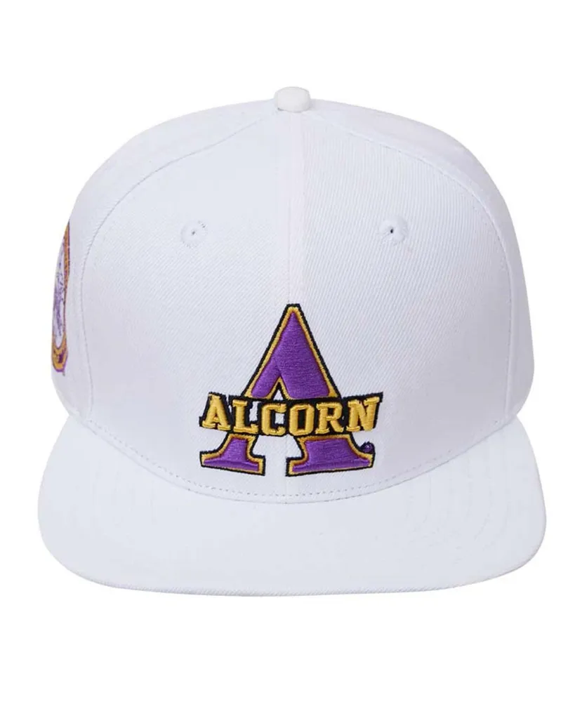 Men's Pro Standard White Alcorn State Braves Primary Logo Evergreen Wool Snapback Hat