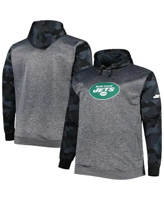 Men's Fanatics Heather Charcoal New York Jets Big and Tall Camo Pullover Hoodie