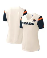 Women's Starter Cream Chicago Bears Kick Start V-Neck T-shirt