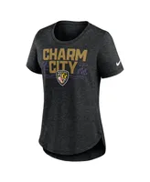 Women's Nike Heather Black Baltimore Ravens Local Fashion Tri-Blend T-shirt