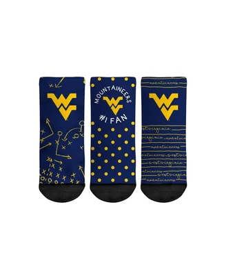Toddler Boys and Girls Rock 'Em Socks West Virginia Mountaineers #1 Fan 3-Pack Crew Socks Set