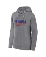 Women's Fanatics Heather Gray Florida Gators Script Favorite Pullover Hoodie