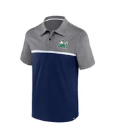 Men's Fanatics Navy, Heather Gray Notre Dame Fighting Irish Polo Shirt