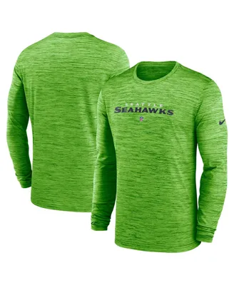 Seattle Seahawks Nike Throwback Heavy Brushed Waffle Long Sleeve Top - Royal