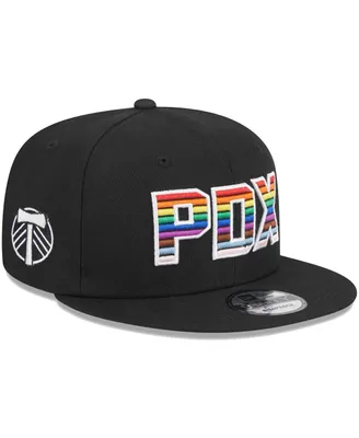 Men's New Era Black Portland Timbers Pride 9FIFTY Snapback Hat