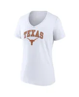 Women's Fanatics White Texas Longhorns Evergreen Campus V-Neck T-shirt