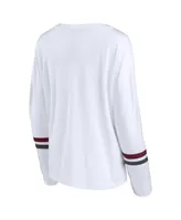 Women's Fanatics White Texas A&M Aggies Retro Power Striped Long Sleeve T-shirt