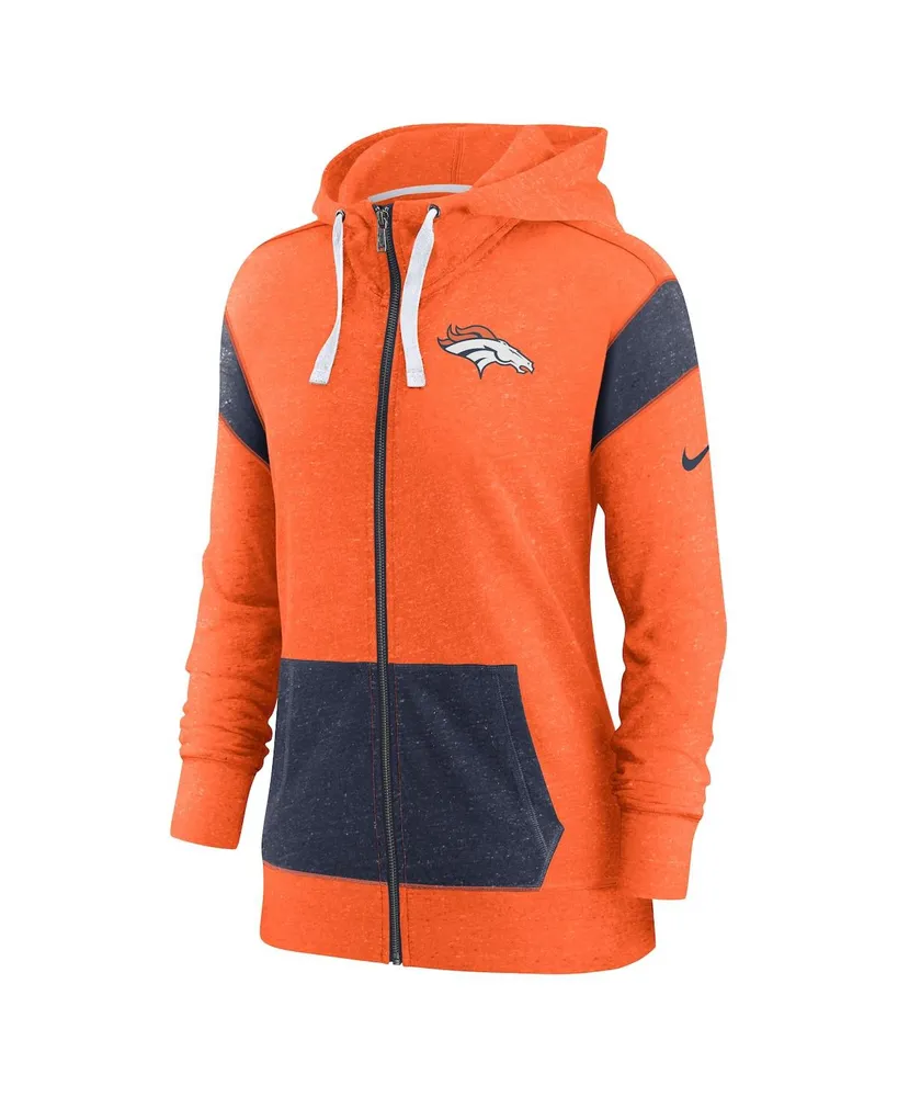 Women's Nike Orange, Navy Denver Broncos Monaco Lightweight Full-Zip Hoodie
