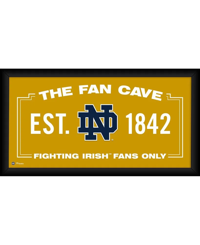 Notre Dame Fighting Irish Framed 10" x 20" Fan Cave Collage