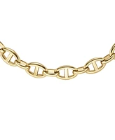 Fossil Heritage D-Link Gold-Tone Stainless Steel Anchor Chain Necklace