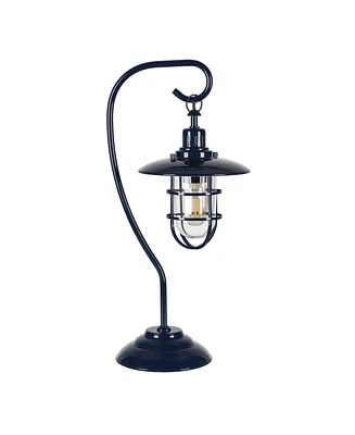 Hudson & Canal Bay 22" Glass and Metal Shade Tall Nautical Table Lamp