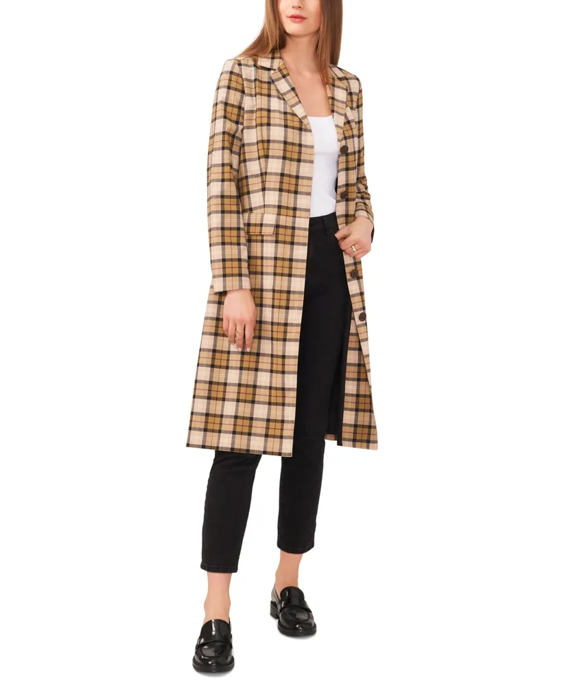 1.state Women's Notched Lapel Mac Coat