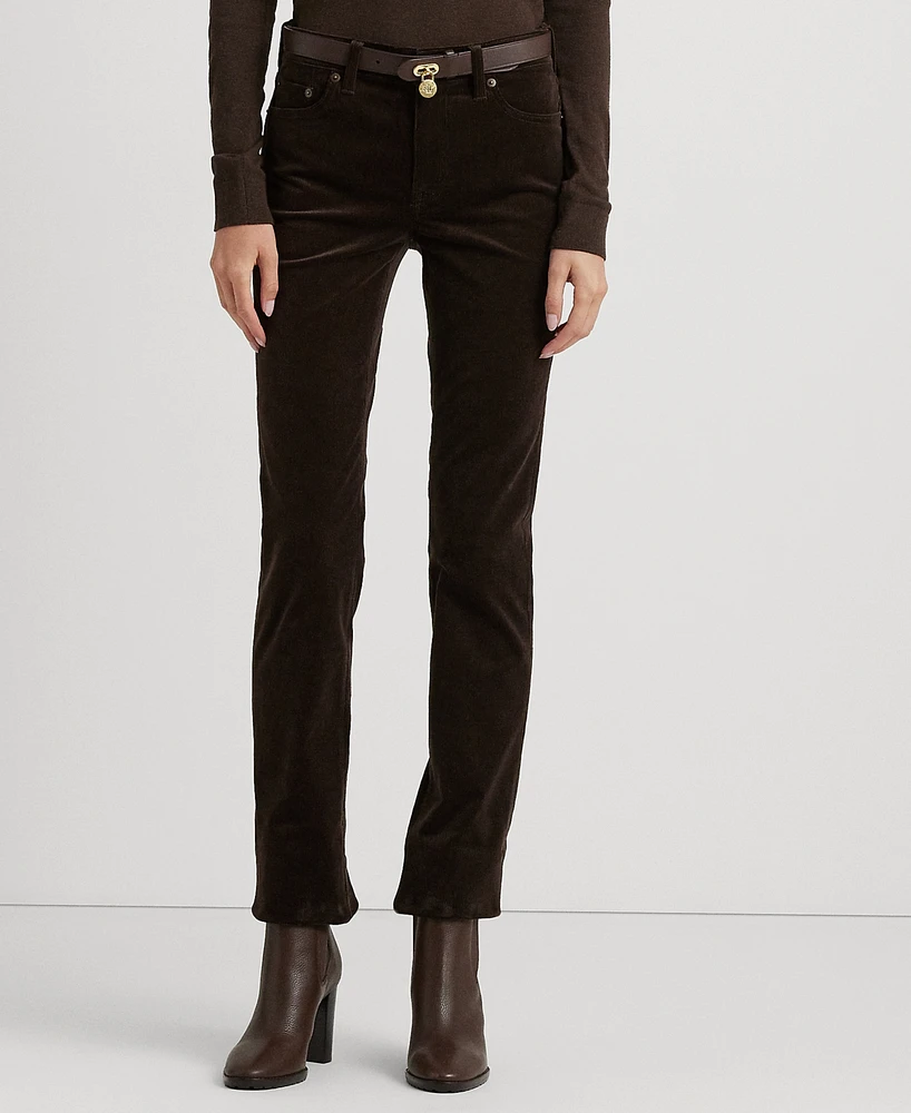 Lauren Ralph Stretch Corduroy Mid-Rise Straight Pants