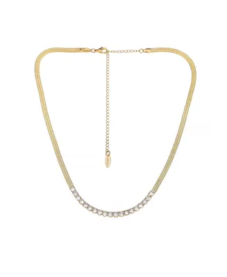 Ettika Cubic Zirconia Line Up 18K Gold Plated Snake Chain Necklace